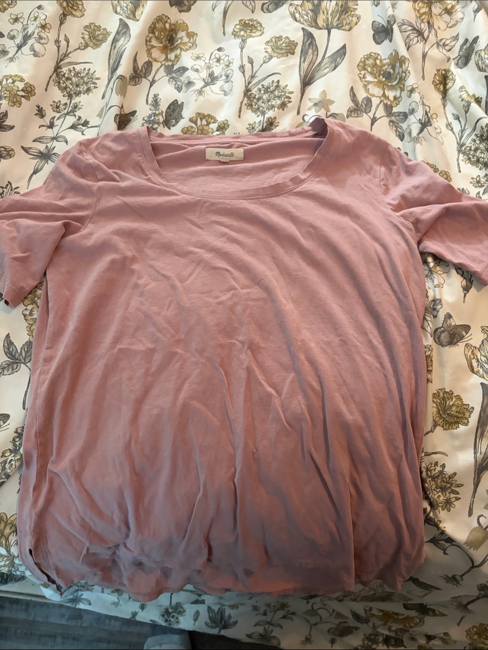 Madewell Women's Pale Rose Scoop Neck Short Sleeve Tee